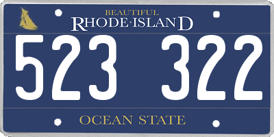RI license plate 523322