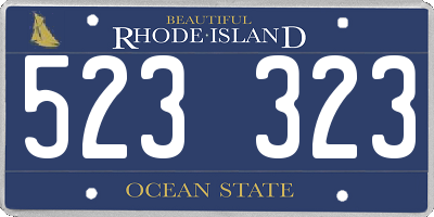 RI license plate 523323