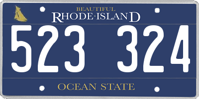RI license plate 523324