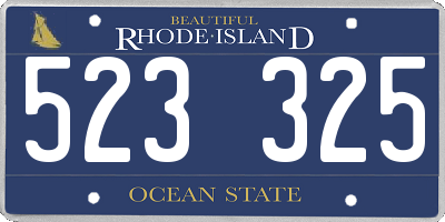 RI license plate 523325