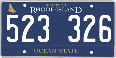 RI license plate 523326