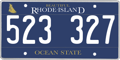 RI license plate 523327