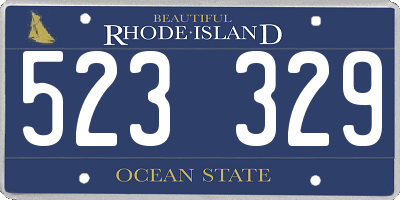 RI license plate 523329
