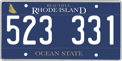 RI license plate 523331