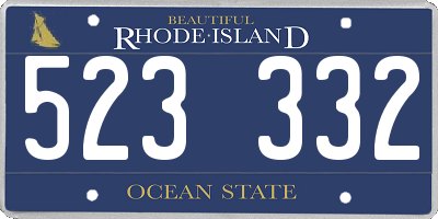 RI license plate 523332