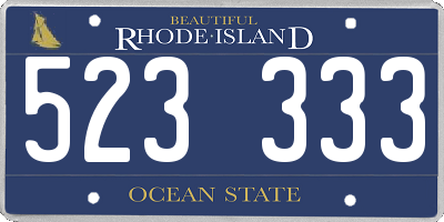 RI license plate 523333