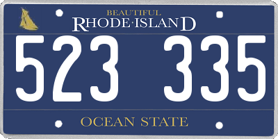 RI license plate 523335
