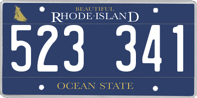 RI license plate 523341