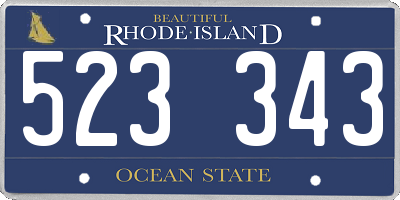 RI license plate 523343