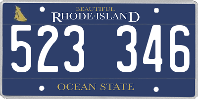 RI license plate 523346