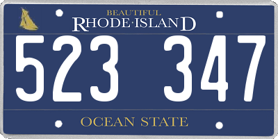 RI license plate 523347