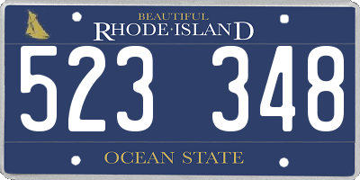 RI license plate 523348