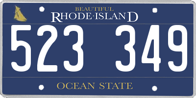 RI license plate 523349