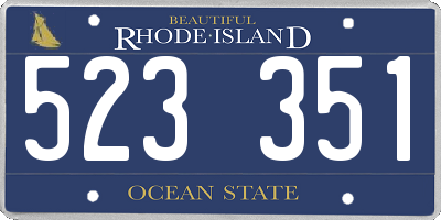 RI license plate 523351