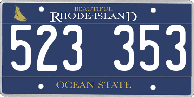 RI license plate 523353