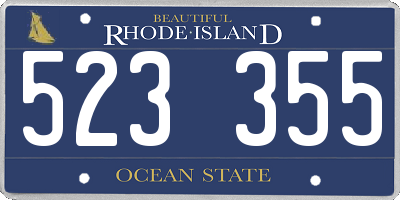 RI license plate 523355
