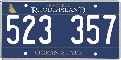 RI license plate 523357