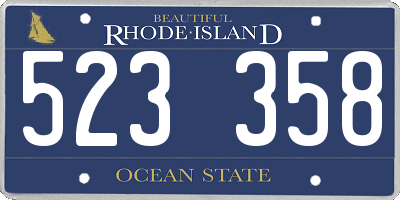 RI license plate 523358
