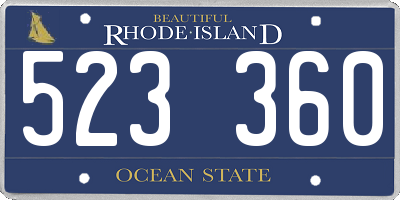 RI license plate 523360