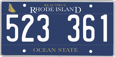 RI license plate 523361