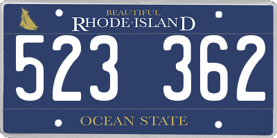 RI license plate 523362