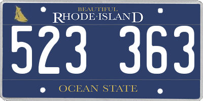 RI license plate 523363