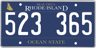 RI license plate 523365