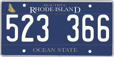 RI license plate 523366