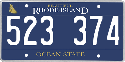 RI license plate 523374