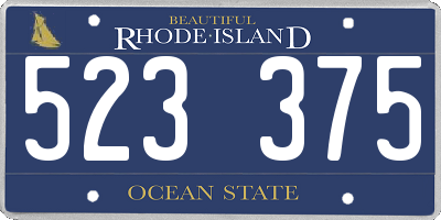 RI license plate 523375