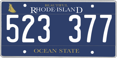 RI license plate 523377