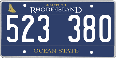 RI license plate 523380