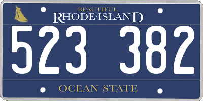 RI license plate 523382