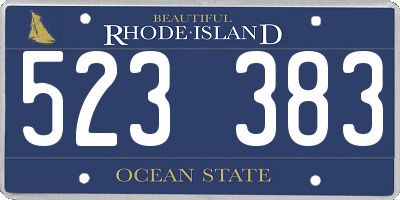 RI license plate 523383