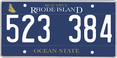 RI license plate 523384