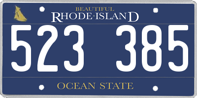 RI license plate 523385