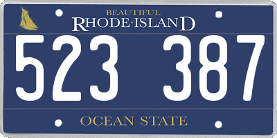RI license plate 523387