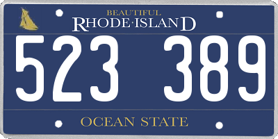 RI license plate 523389