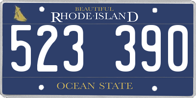 RI license plate 523390