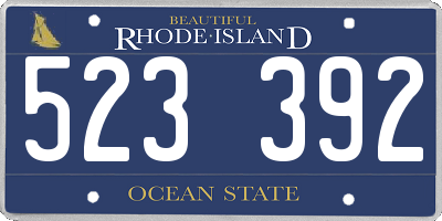 RI license plate 523392