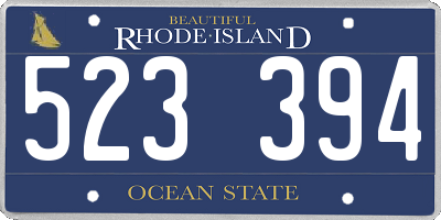 RI license plate 523394