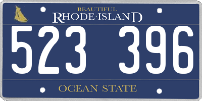RI license plate 523396