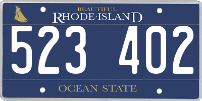RI license plate 523402