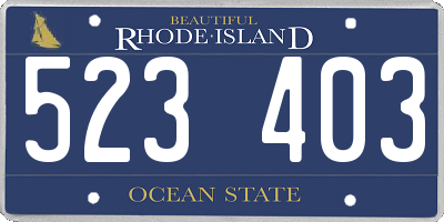 RI license plate 523403