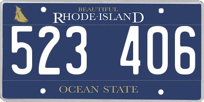 RI license plate 523406