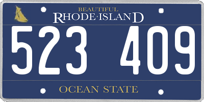 RI license plate 523409