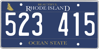 RI license plate 523415