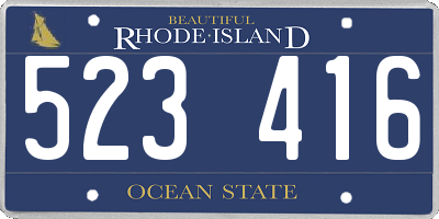 RI license plate 523416