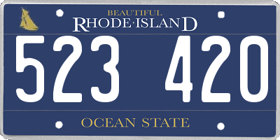 RI license plate 523420