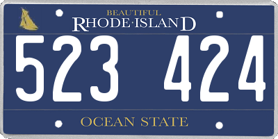 RI license plate 523424